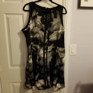 Mossimo grey black pattern dress Sz XXL pockets